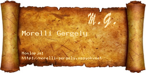 Morelli Gergely névjegykártya